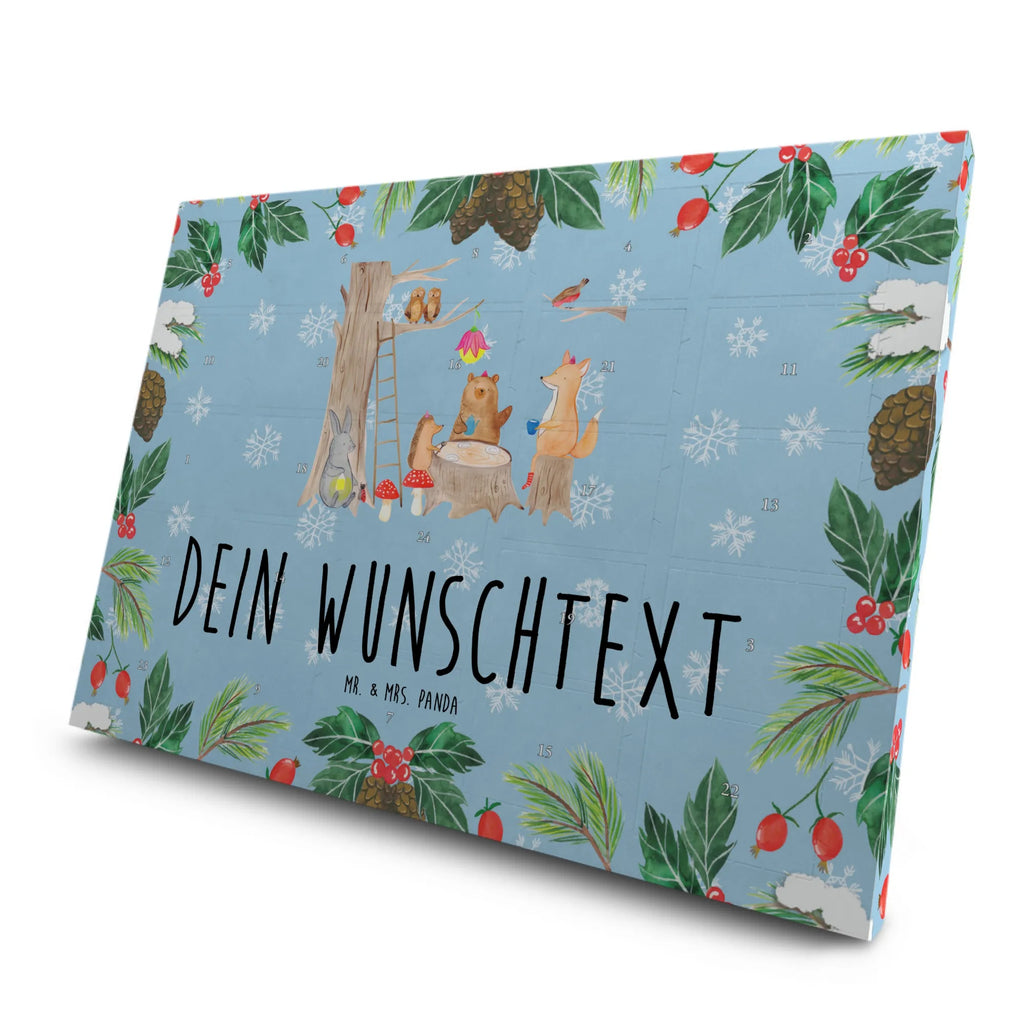 Personalisierter Tee Adventskalender Waldtiere Picknick Personalisierter Tee Adventskalender, Tiere, Tiermotive, Gute Laune, Lustige Sprüche, Hase, Maus, Igel, Fuchs, Picknick, Eichhörnchen, Waldtiere, Wald