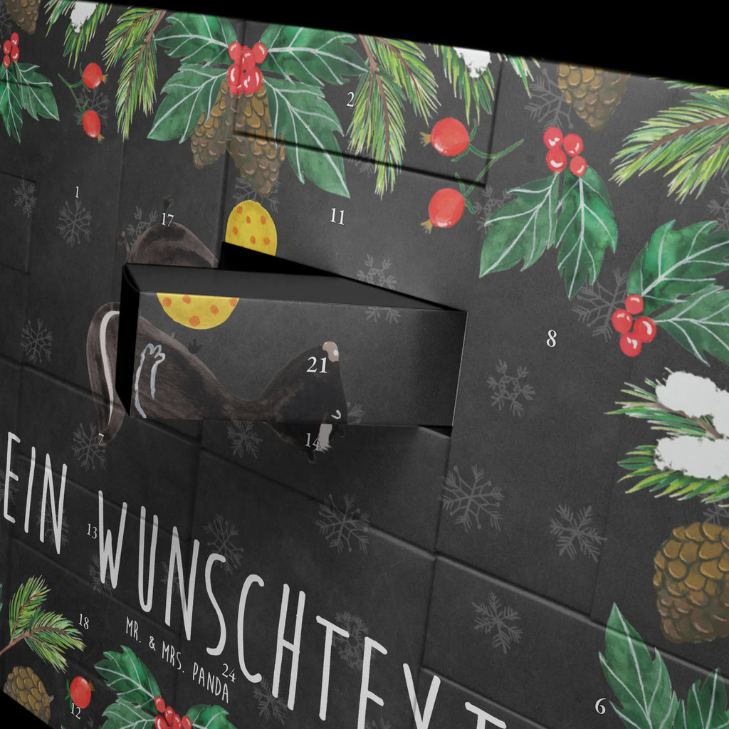 Personalisierter Befüllbarer Adventskalender Stinktier Ball Adventskalender Zum Selbst Befüllen, Befüllbarer Adventskalender, Skunk, Stinktier, Stinker, Verspielt, Wildtier, Raubtier, Stinki, Weisheit