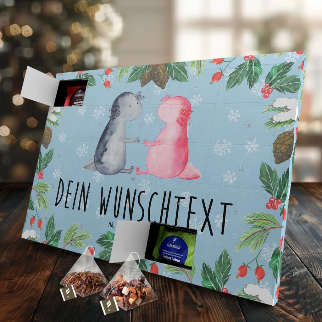 Personalisierter Tee Adventskalender Axolotl Liebe Personalisierter Tee Adventskalender, Axolotl, Molch, Verlobter, Freund, Lurche, Liebesbeweis, Liebe, Jahrestag, Große Liebe, Valentinstag, Axolot, Lurch, Schwanzlurch, Ehemann