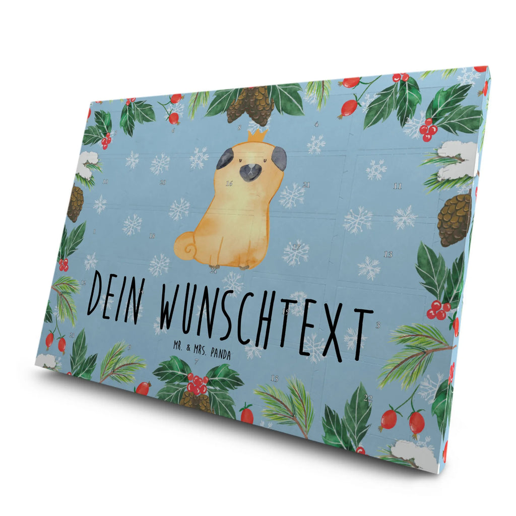 Personalisierter Tee Adventskalender Mops Krone Personalisierter Tee Adventskalender, Hunderasse, Tierliebhaber, Hundemotiv, Haustier, Hundebesitzer, Hund, Sprüche, Hausregel, Allergisch, Mops, Hundebesitzer. Spruch, Kinderlos, Lustig