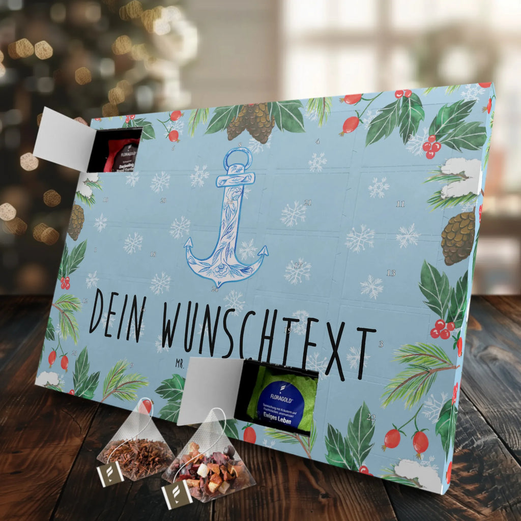 Personalisierter Tee Adventskalender Anker Blau Personalisierter Tee Adventskalender, Tiere, Tiermotive, Gute Laune, Lustige Sprüche