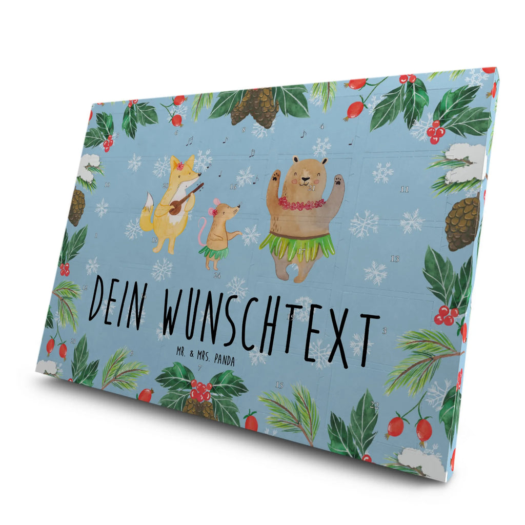 Personalisierter Tee Adventskalender Waldtiere Aloha Personalisierter Tee Adventskalender, Tiermotive, Tiere, Gute Laune, Lustige Sprüche, Wald, Waldtiere, Tanzen, Musik, Igel, Hase, Aloha, Leben, Lachen, Bär