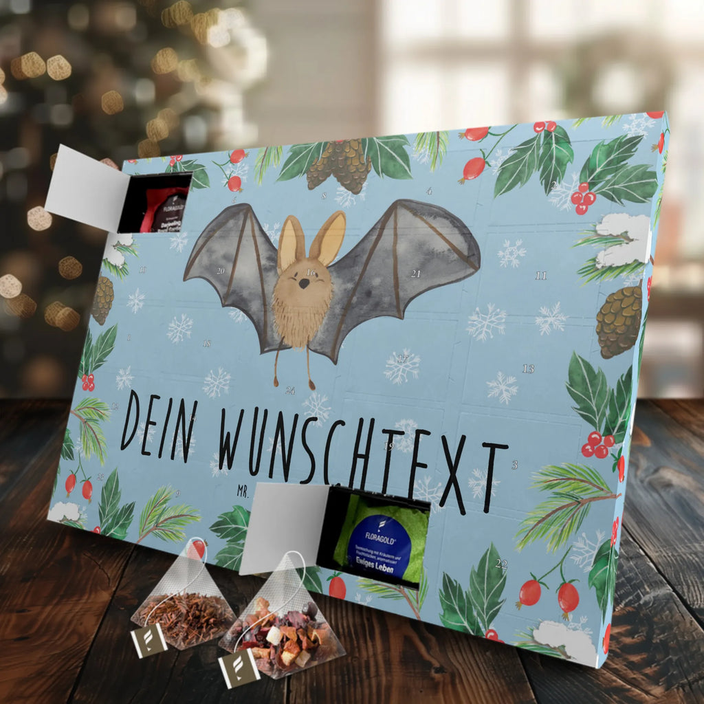 Personalisierter Tee Adventskalender Fledermaus Flügel Personalisierter Tee Adventskalender, Tiermotive, Tiere, Gute Laune, Lustige Sprüche