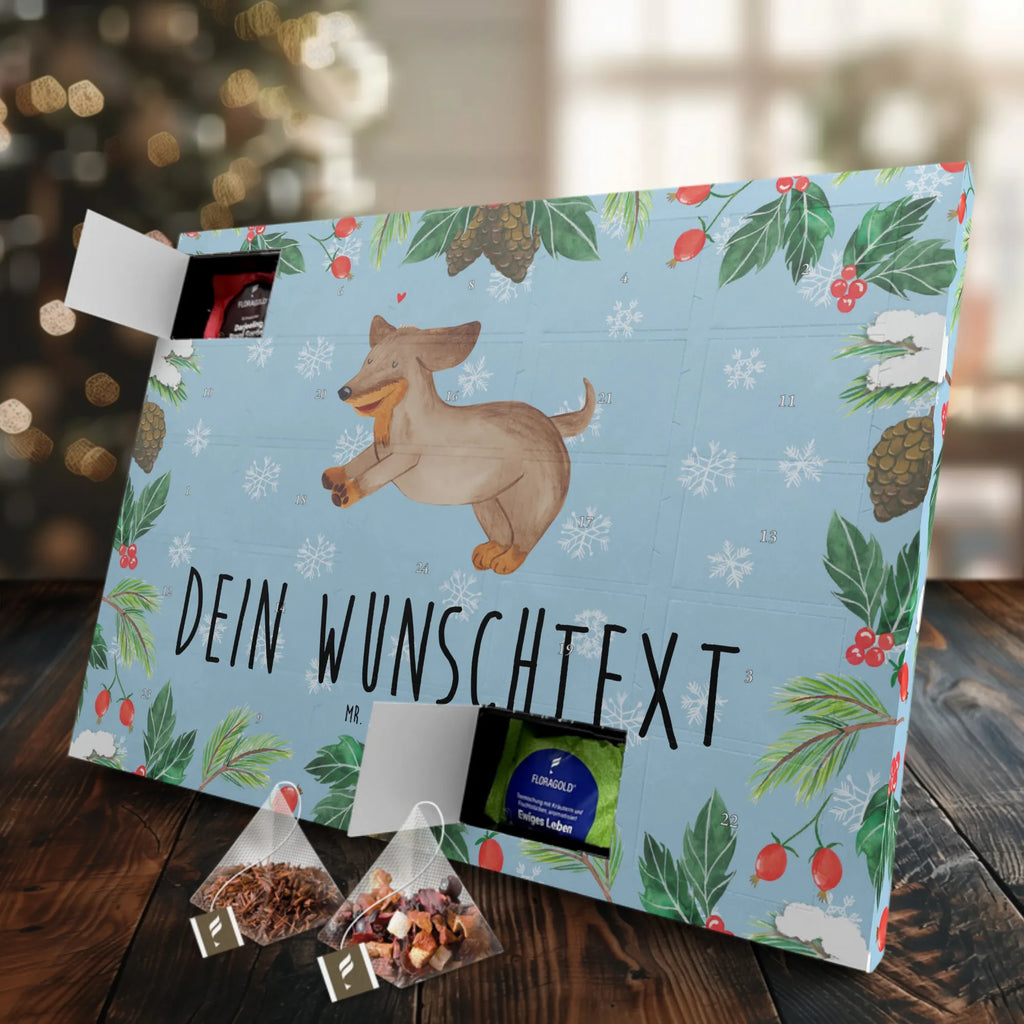 Personalisierter Tee Adventskalender Hund Dackel Personalisierter Tee Adventskalender, Hunderasse, Hundebesitzer, Sprüche, Tierliebhaber, Hundemotiv, Haustier, Hund, Hunde, Happy Dog, Dackel, Dachshund