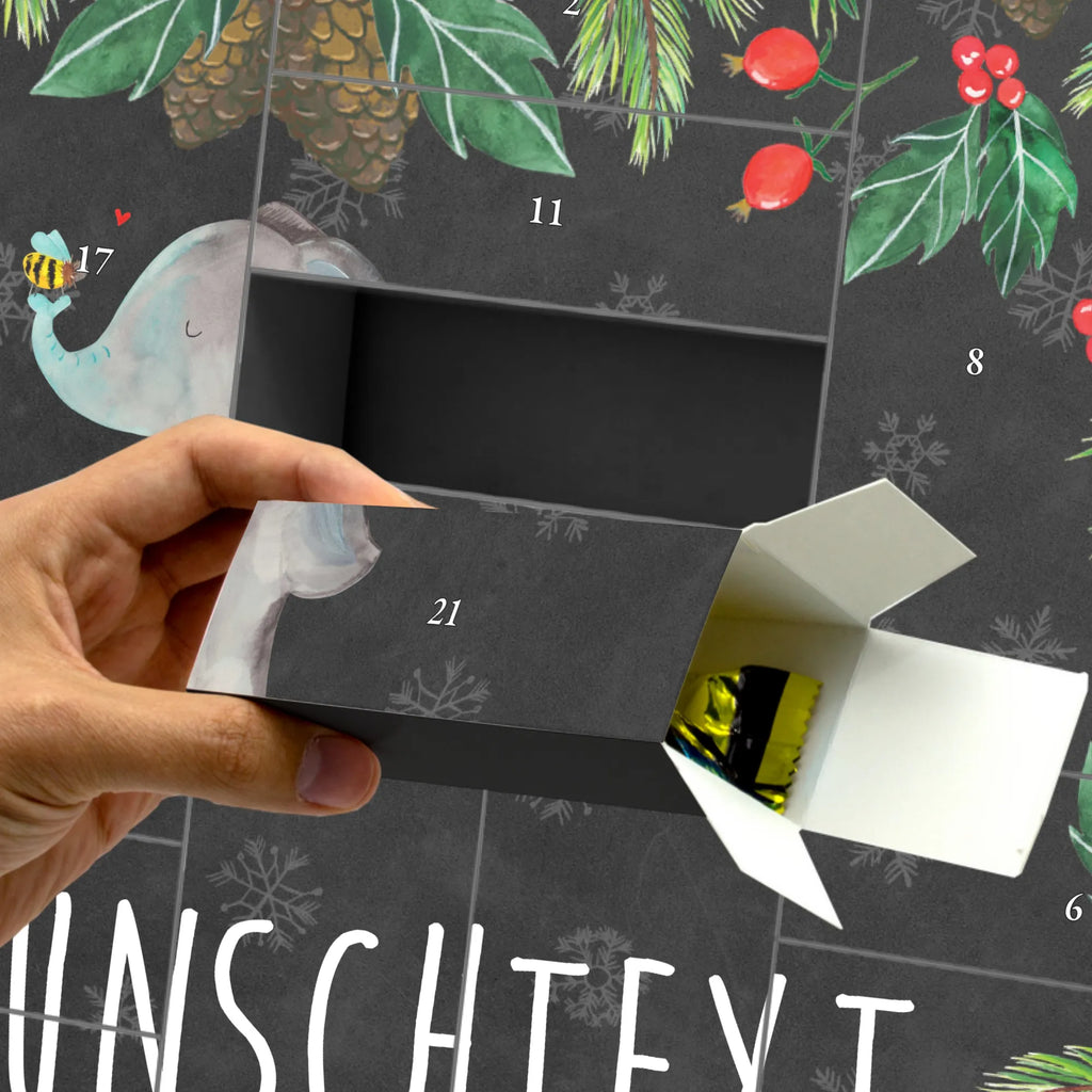 Personalisierter Befüllbarer Adventskalender Elefant Biene Adventskalender Zum Selbst Befüllen, Befüllbarer Adventskalender, Tiermotive, Tiere, Gute Laune, Lustige Sprüche, Jahrestag, Elefant, Liebesgeschenk, Liebesspruch, Liebesbeweis, Biene, Liebe, Hochzeitsgeschenk, Heiratsantrag