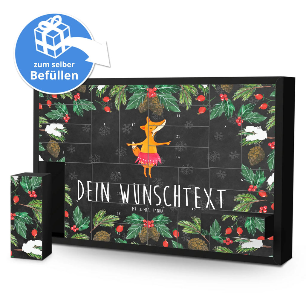 Personalisierter Befüllbarer Adventskalender Fuchs Ballerina Adventskalender Zum Selbst Befüllen, Befüllbarer Adventskalender, Fuchs, Party, Ballett, Fuchs Spruch, Füchsin, Füchse, Tänzerin, Tanzen, Geburtstag, Einladung, Ballerina