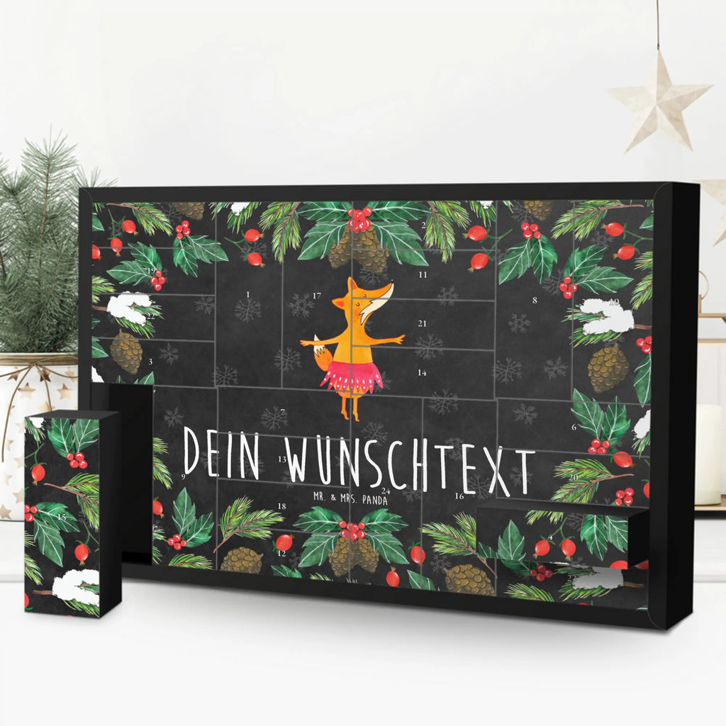 Personalisierter Befüllbarer Adventskalender Fuchs Ballerina Adventskalender Zum Selbst Befüllen, Befüllbarer Adventskalender, Fuchs, Party, Ballett, Fuchs Spruch, Füchsin, Füchse, Tänzerin, Tanzen, Geburtstag, Einladung, Ballerina