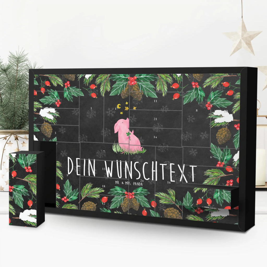 Personalisierter Befüllbarer Adventskalender Schwein Glück Adventskalender Zum Selbst Befüllen, Befüllbarer Adventskalender, Tiere, Tiermotive, Gute Laune, Lustige Sprüche, Motivation, Sernchen, Glücksbringer, Schweinchen, Sterne, Ziele, Schwein, Glücksschwein. Glück, Träume