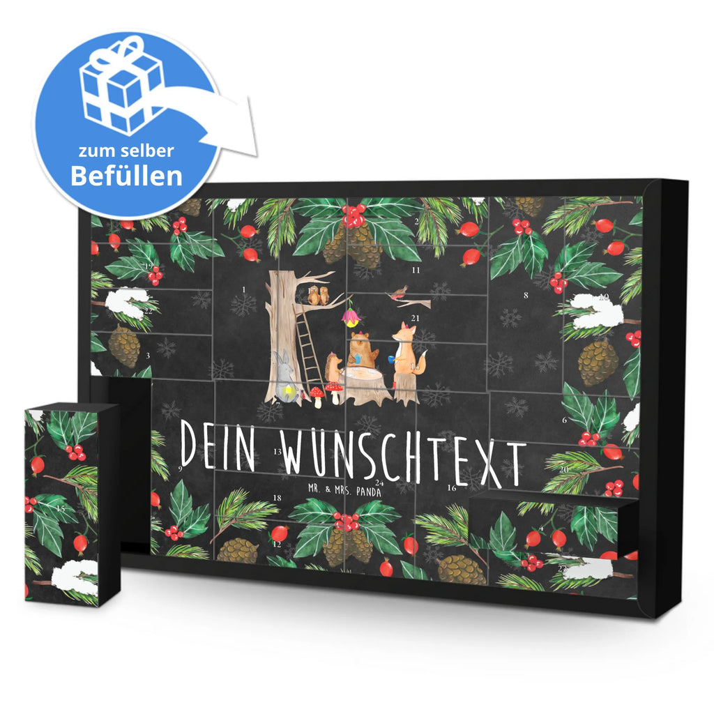 Personalisierter Befüllbarer Adventskalender Waldtiere Picknick Befüllbarer Adventskalender, Adventskalender Zum Selbst Befüllen, Tiermotive, Tiere, Gute Laune, Lustige Sprüche, Hase, Maus, Eichhörnchen, Wald, Igel, Picknick, Waldtiere, Fuchs