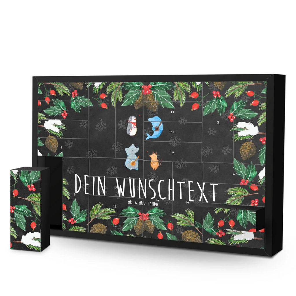 Personalisierter Befüllbarer Adventskalender Big Band Adventskalender Zum Selbst Befüllen, Befüllbarer Adventskalender, Tiermotive, Tiere, Gute Laune, Lustige Sprüche, Gitarre, Elefant, Triangel, Maus, Delfin, Musikanten, Band, Hund, Pinguin, Musik