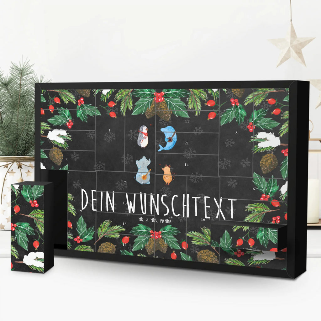 Personalisierter Befüllbarer Adventskalender Big Band Adventskalender Zum Selbst Befüllen, Befüllbarer Adventskalender, Tiermotive, Tiere, Gute Laune, Lustige Sprüche, Gitarre, Elefant, Triangel, Maus, Delfin, Musikanten, Band, Hund, Pinguin, Musik