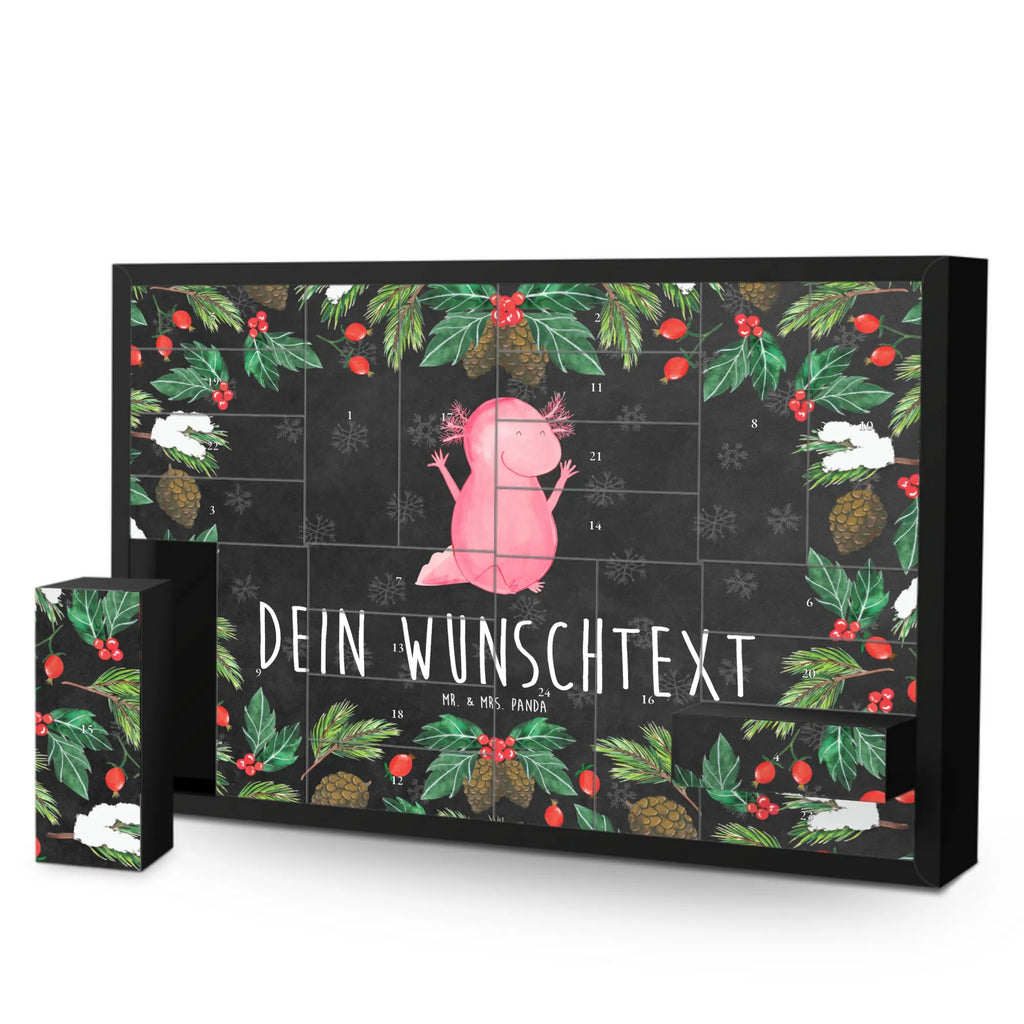 Personalisierter Befüllbarer Adventskalender Axolotl Hurra Adventskalender Zum Selbst Befüllen, Befüllbarer Adventskalender, Axolotl, Molch, Spaß, Axolot, Zufriedenheit, Fröhlich, Freude, Lurch, Schwanzlurch, Lurche, Motivation