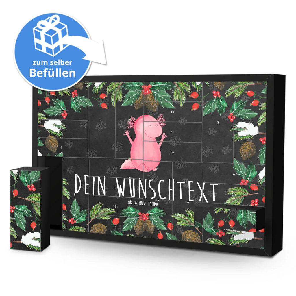 Personalisierter Befüllbarer Adventskalender Axolotl Hurra Befüllbarer Adventskalender, Adventskalender Zum Selbst Befüllen, Axolotl, Molch, Axolot, Fröhlich, Spaß, Freude, Schwanzlurch, Zufriedenheit, Lurch, Motivation, Lurche
