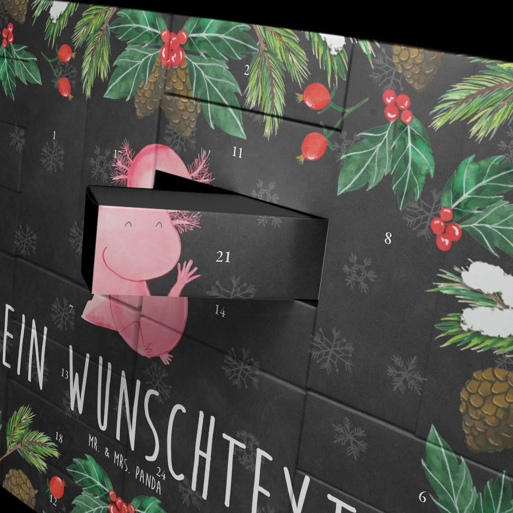 Personalisierter Befüllbarer Adventskalender Axolotl Hurra Adventskalender Zum Selbst Befüllen, Befüllbarer Adventskalender, Axolotl, Molch, Spaß, Axolot, Zufriedenheit, Fröhlich, Freude, Lurch, Schwanzlurch, Lurche, Motivation