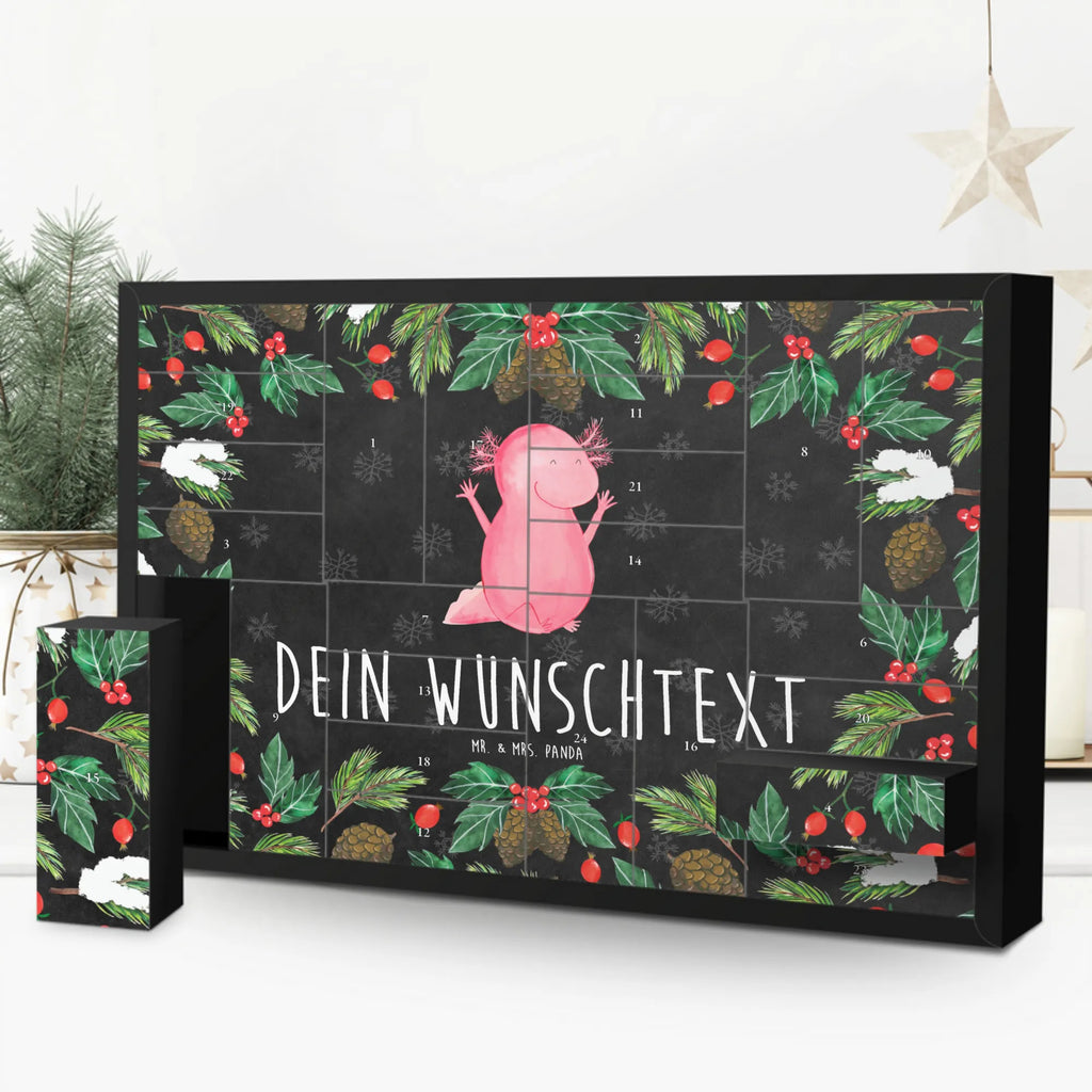 Personalisierter Befüllbarer Adventskalender Axolotl Hurra Adventskalender Zum Selbst Befüllen, Befüllbarer Adventskalender, Axolotl, Molch, Spaß, Axolot, Zufriedenheit, Fröhlich, Freude, Lurch, Schwanzlurch, Lurche, Motivation