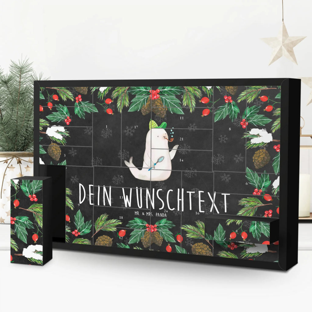 Personalisierter Befüllbarer Adventskalender Robbe Sherlock Adventskalender Zum Selbst Befüllen, Befüllbarer Adventskalender, Tiermotive, Tiere, Gute Laune, Lustige Sprüche