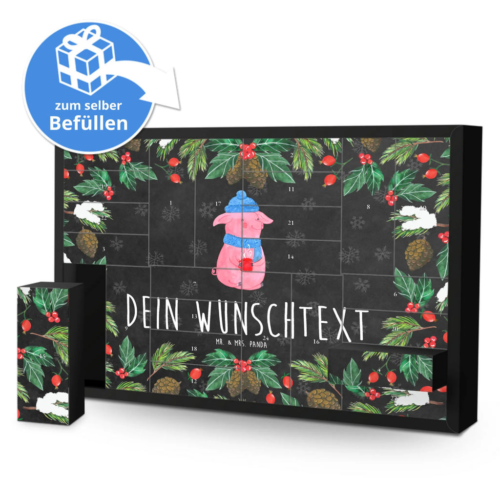Personalisierter Befüllbarer Adventskalender Schweinchen Glühwein Adventskalender Zum Selbst Befüllen, Befüllbarer Adventskalender, Advent, Winter, Heiligabend, Wintermotiv, Nikolaus, Weihnachten, Weihnachtsdeko, Betrunken, Glühwein, Weihnachtsmarkt, Spruch