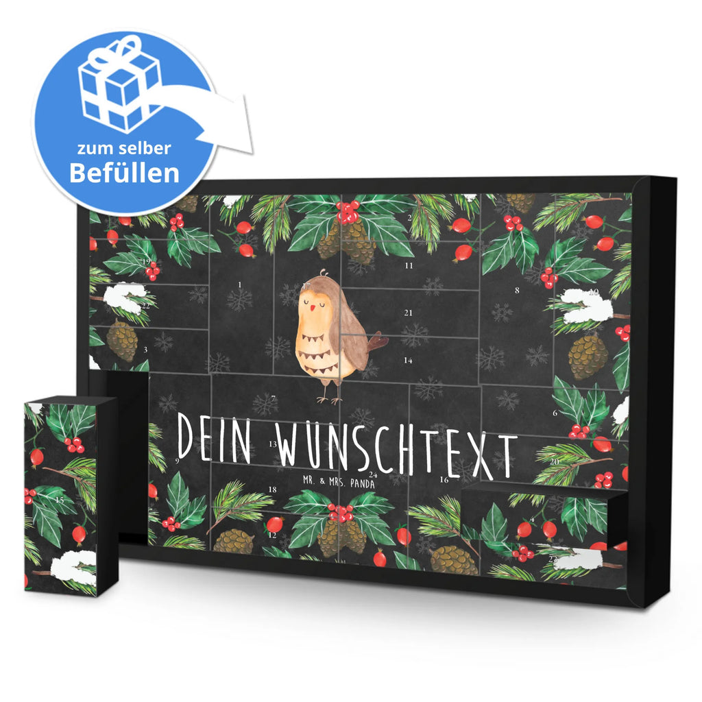 Personalisierter Befüllbarer Adventskalender Eule Zufrieden Adventskalender Zum Selbst Befüllen, Befüllbarer Adventskalender, Eule, Liebe Spruch, Romantisch, Wortspiel Lustig, Eule Spruch, Owl, Geschenk Hochzeitstag, Eule Deko, Spruch schön