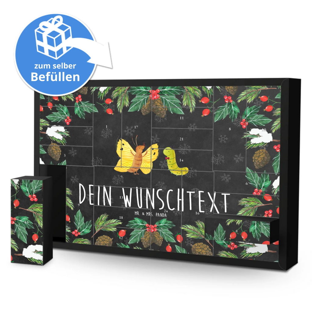 Personalisierter Befüllbarer Adventskalender Raupe Schmetterling Befüllbarer Adventskalender, Adventskalender Zum Selbst Befüllen, Tiermotive, Tiere, Gute Laune, Lustige Sprüche, Hut, Kokon, Schmetterling, Erwachsen Werden, Aufwachsen, Entwicklung, Zitronenfalter, Raupe, Hütchen, Schönheit