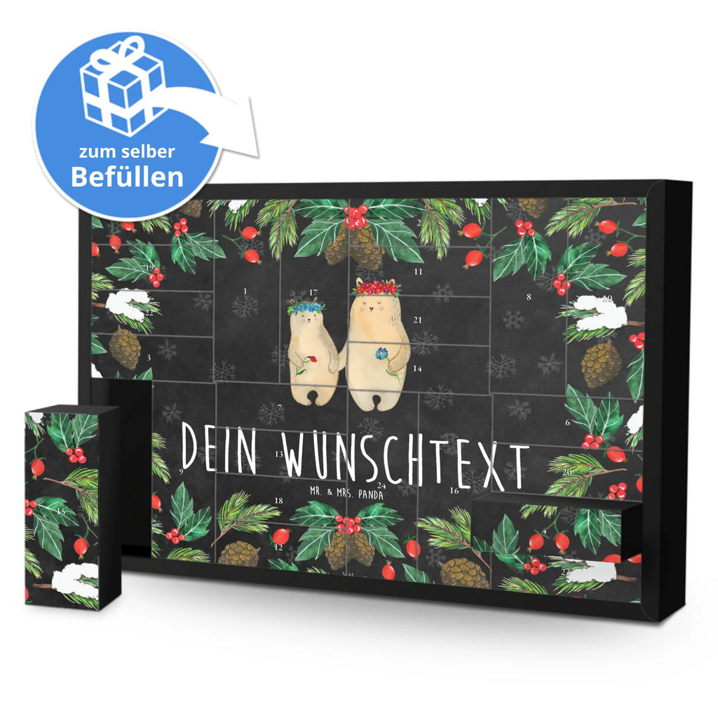 Personalisierter Befüllbarer Adventskalender Bären mit Blumenkranz Adventskalender Zum Selbst Befüllen, Befüllbarer Adventskalender, Mama, Oma, Opa, Schwester, Papa, Bruder, Muttertag, Vatertag, Familie, Töchter, Kinder, Tochter, Bär, Mutter, Lieblingsmama, Mutti, Kind, Geschenk Mama. Muttertag, Family, Vorbild, Mami, Weltbeste Mama, Bären, Beste Mutter, Lieblingsmensch