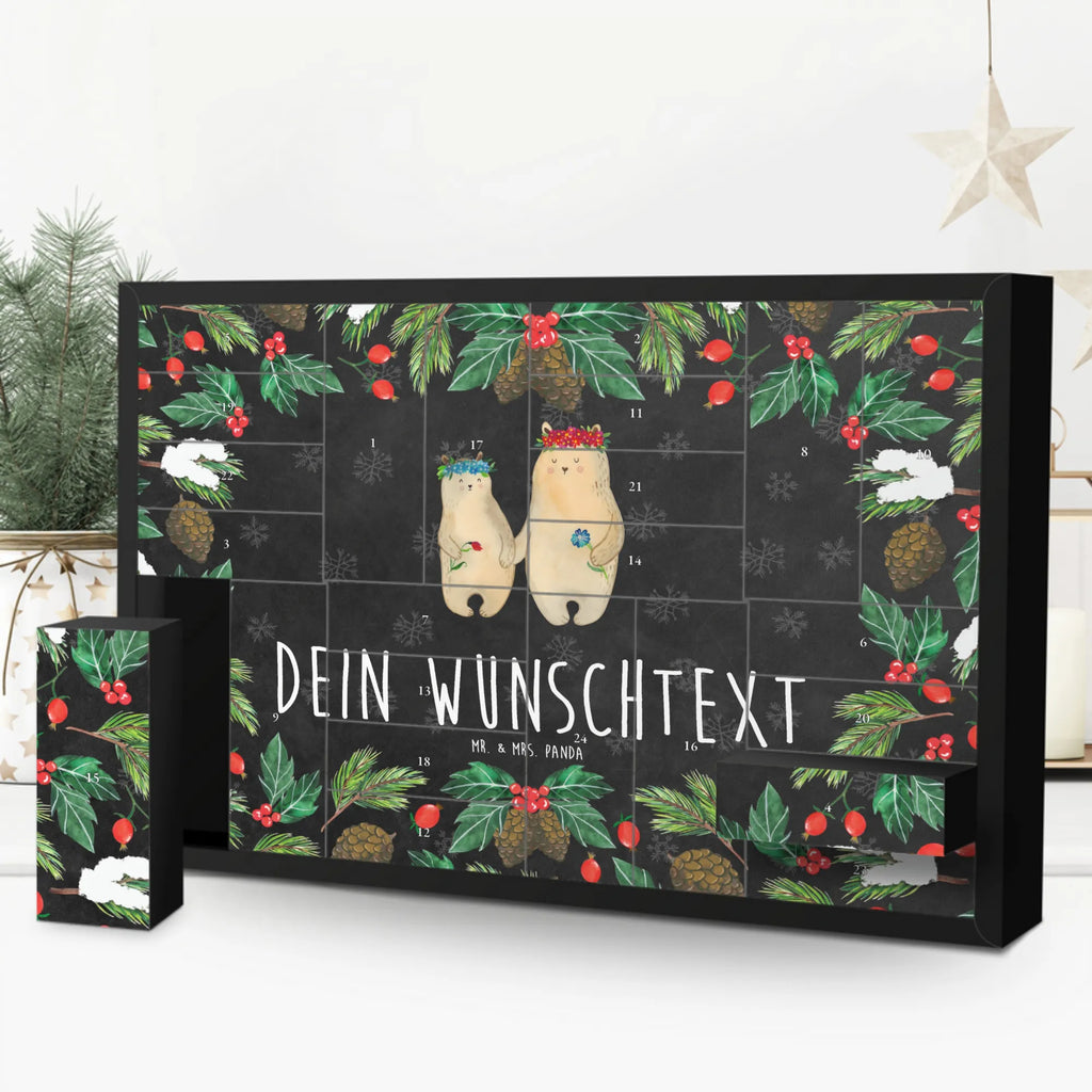 Personalisierter Befüllbarer Adventskalender Bären mit Blumenkranz Adventskalender Zum Selbst Befüllen, Befüllbarer Adventskalender, Mama, Oma, Opa, Schwester, Papa, Bruder, Muttertag, Vatertag, Familie, Töchter, Kinder, Tochter, Bär, Mutter, Lieblingsmama, Mutti, Kind, Geschenk Mama. Muttertag, Family, Vorbild, Mami, Weltbeste Mama, Bären, Beste Mutter, Lieblingsmensch
