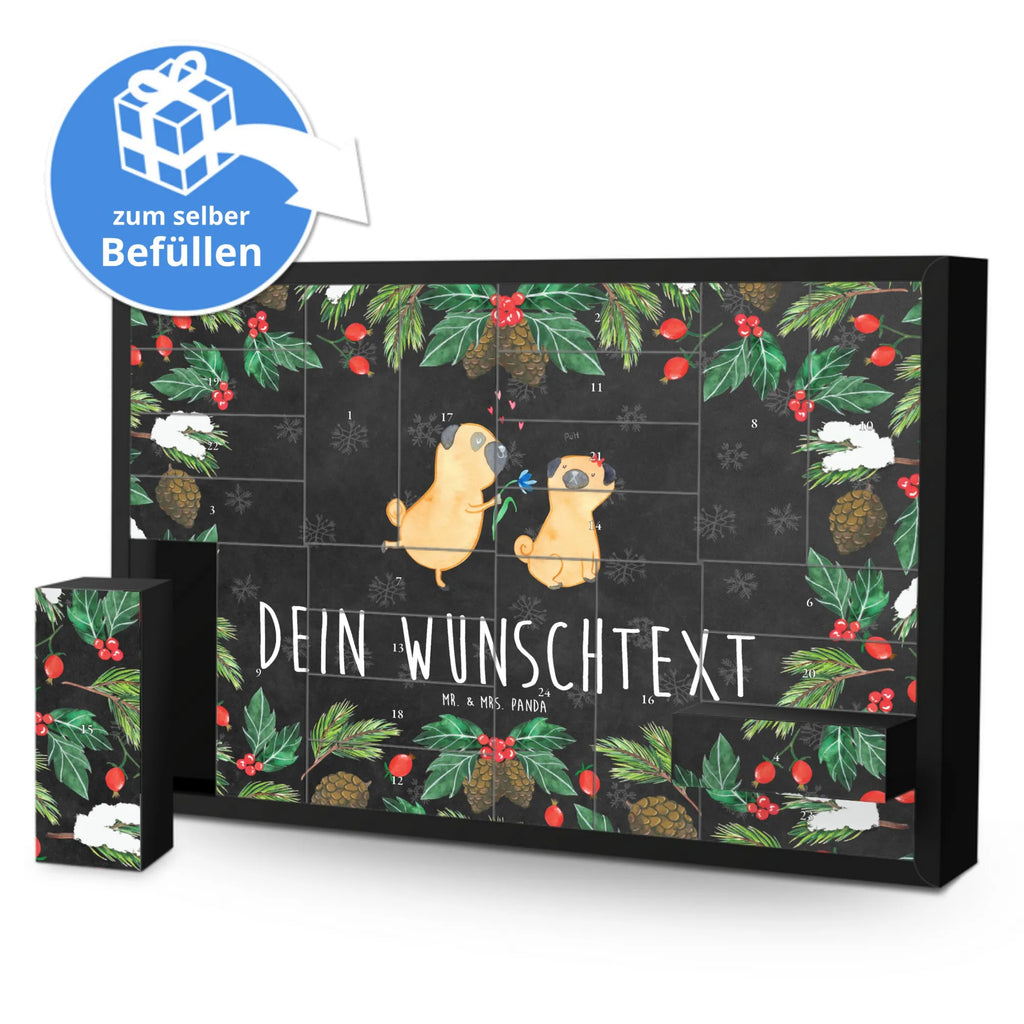 Personalisierter Befüllbarer Adventskalender Mops Verliebt Adventskalender Zum Selbst Befüllen, Befüllbarer Adventskalender, Hunderasse, Tierliebhaber, Hundemotiv, Haustier, Hundebesitzer, Hund, Sprüche, Liebe, Mops, Geschenk Freund, Hundeliebe, Liebesspruch. Verlobt, Verliebt, Möpse, Partner