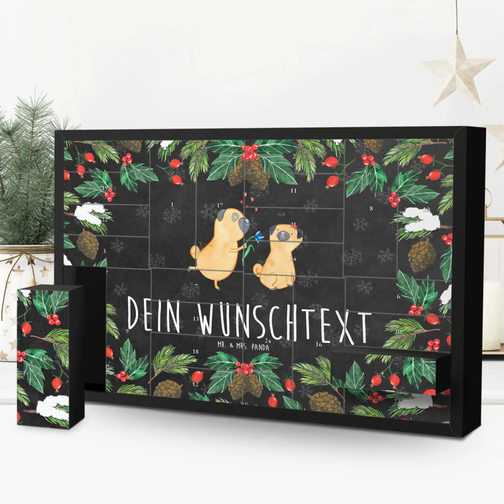 Personalisierter Befüllbarer Adventskalender Mops Verliebt Adventskalender Zum Selbst Befüllen, Befüllbarer Adventskalender, Hunderasse, Tierliebhaber, Hundemotiv, Haustier, Hundebesitzer, Hund, Sprüche, Liebe, Mops, Geschenk Freund, Hundeliebe, Liebesspruch. Verlobt, Verliebt, Möpse, Partner