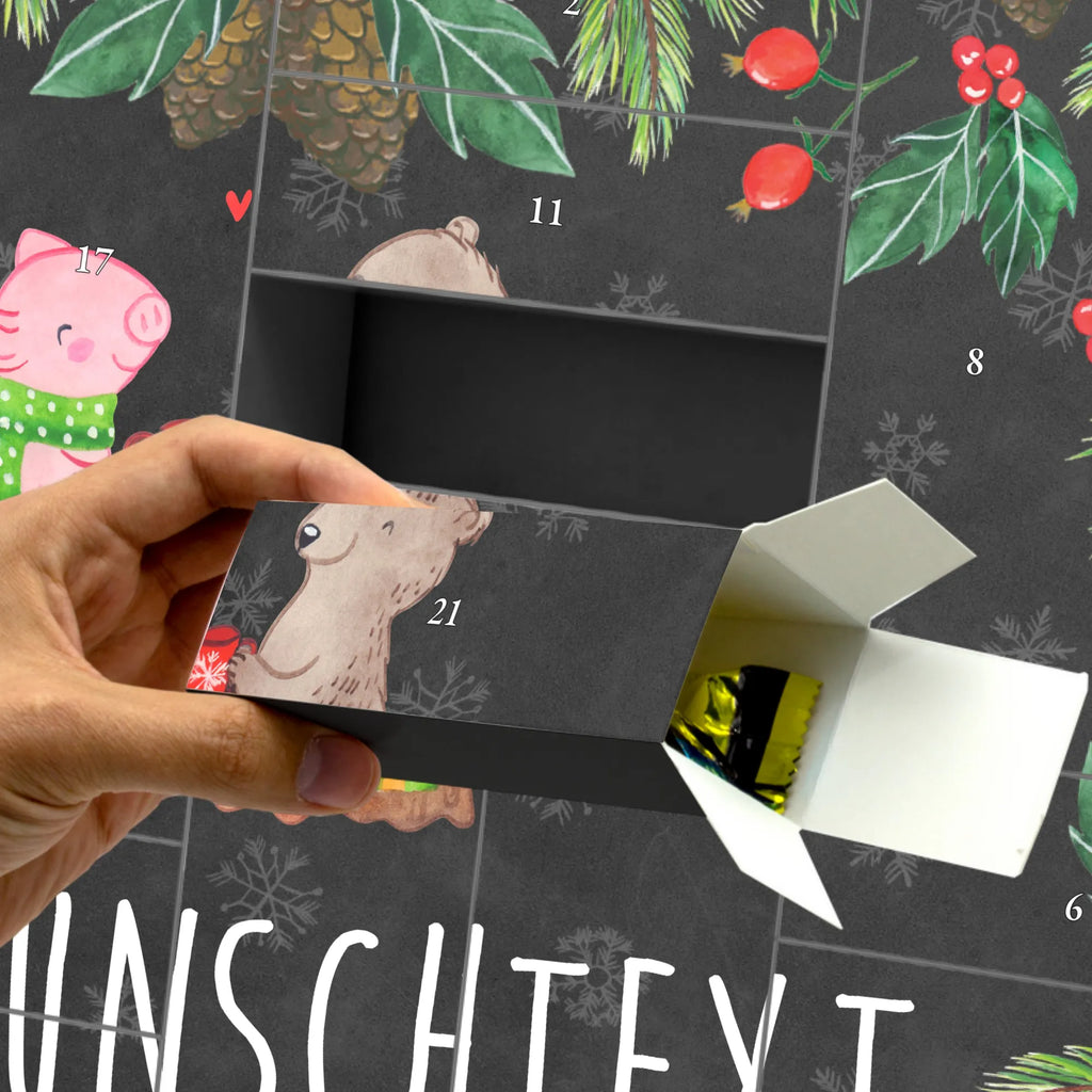 Personalisierter Befüllbarer Adventskalender Glühschwein Sause Adventskalender Zum Selbst Befüllen, Befüllbarer Adventskalender, Advent, Heiligabend, Winter, Wintermotiv, Weihnachten, Weihnachtsdeko, Nikolaus, Prost, Weihnachtszeit, Schwein, Alles Gute, Bär