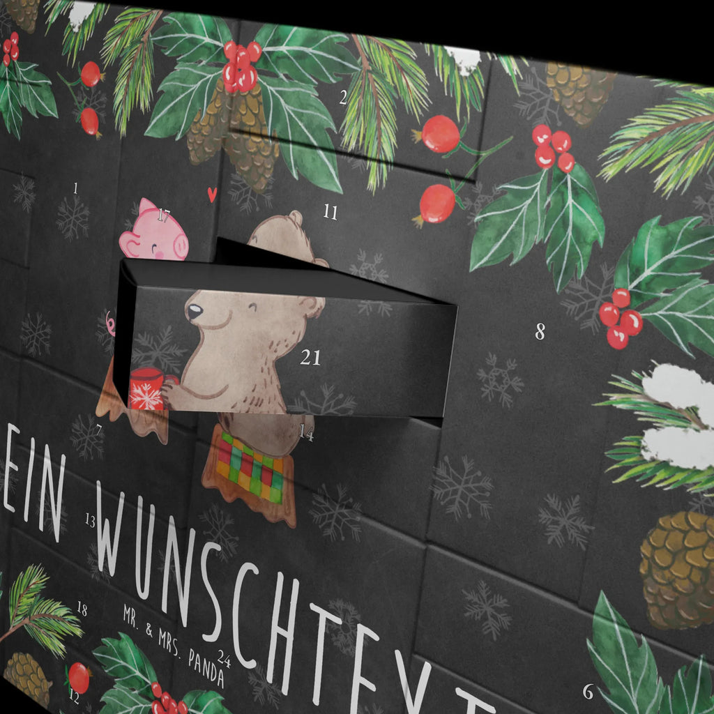 Personalisierter Befüllbarer Adventskalender Glühschwein Sause Adventskalender Zum Selbst Befüllen, Befüllbarer Adventskalender, Advent, Heiligabend, Winter, Wintermotiv, Weihnachten, Weihnachtsdeko, Nikolaus, Prost, Weihnachtszeit, Schwein, Alles Gute, Bär