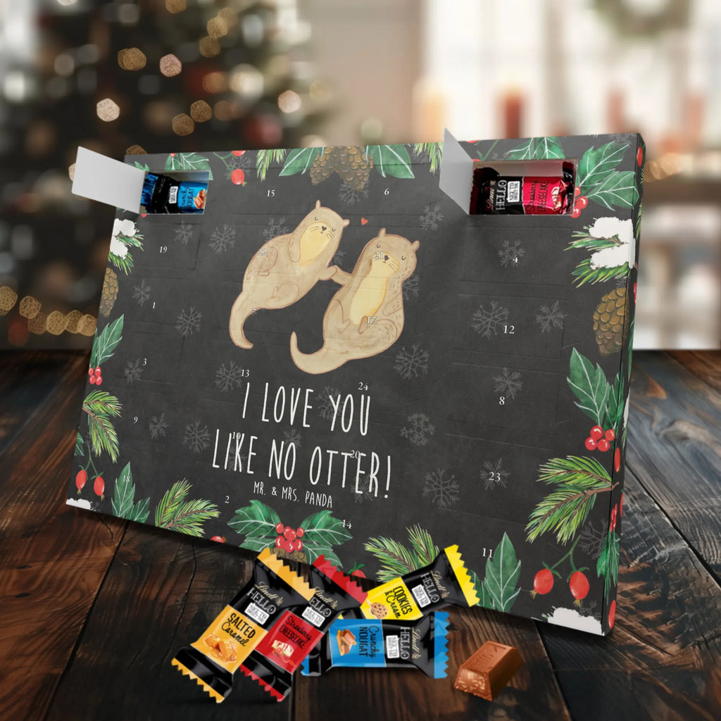 Chocolate advent calendar otter holding hands mammal, predator, gifts for people in love, gift ideas for animal lovers, animal, aquatic animal, marten, otter gifts, water mammal, water, water animal, sea otter, animal lover, European otter, baby otter, Otter Sea Otter Lake Otter