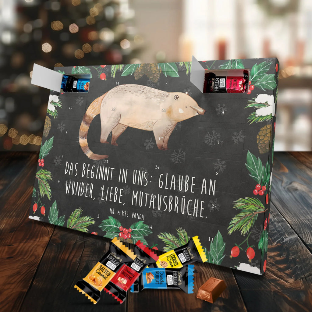 Chocolate advent calendar Coati gift ideas, gifts, small animals, good mood, cute, funny sayings, cute animal motives, hand drawn, special gifts, card, animal lover, Nose bear, trunk bear