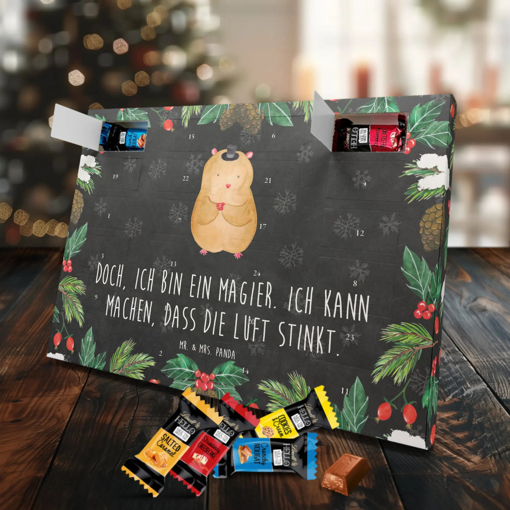 Chocolate advent calendar hamster cap gift ideas, gifts, small animals, good mood, cute, funny sayings, cute animal motives, hand drawn, special gifts, card, animal lover, top hat, dwarf hamster, magician, wizard, hat