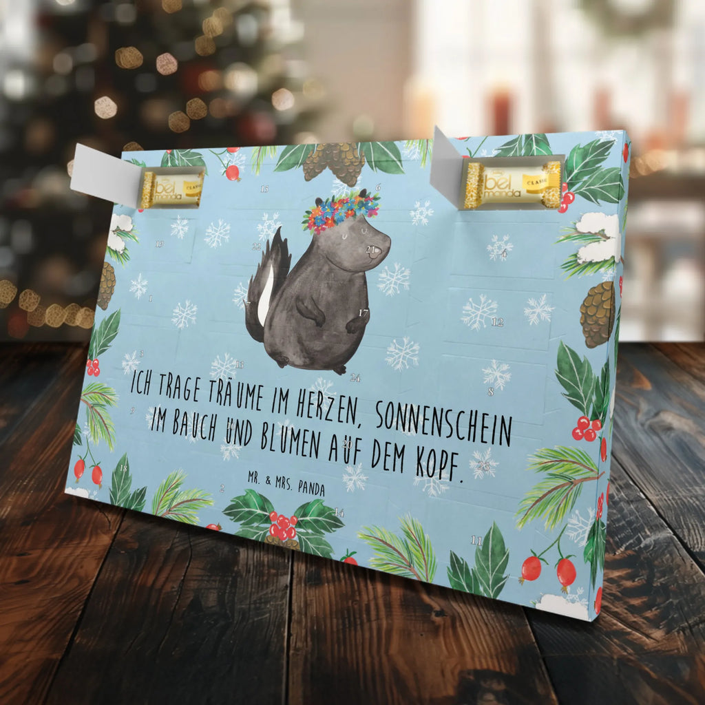 Marzipan Adventskalender Stinktier Mädchen Marzipan Adventskalender, Stinktier, Skunk, Stinker, Namaste, Wildtier, Stinki, Yoga, Raubtier