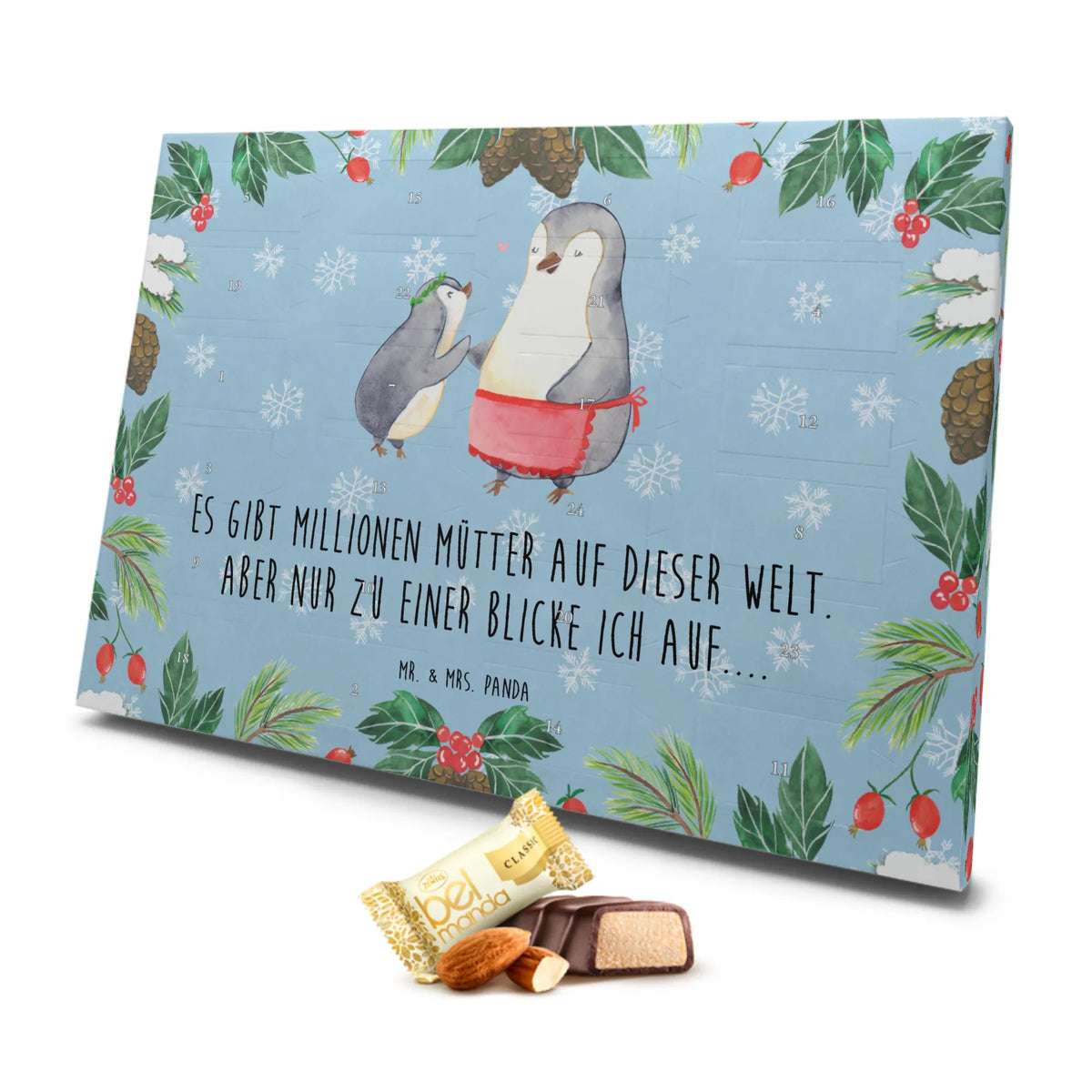 Marzipan Adventskalender Pinguin mit Kind Marzipan Adventskalender, Familie, Vatertag, Muttertag, Bruder, Schwester, Mama, Papa, Oma, Opa, Mutter, Geschenk, Geburststag, Mutti, Mami