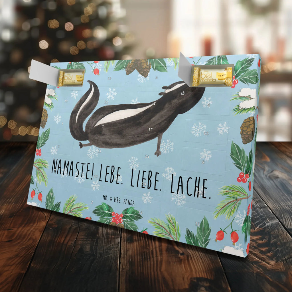 Marzipan Adventskalender Stinktier Yoga Marzipan Adventskalender, Stinktier, Skunk, Wildtier, Stinki, Yoga, Raubtier, Lebe, Lache, Liebe, Stinker, Namaste