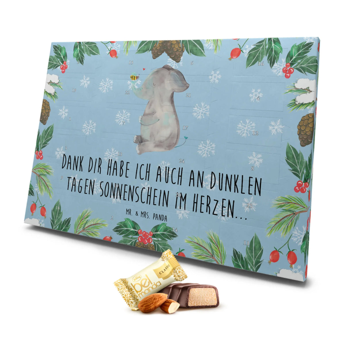 Marzipan Adventskalender Elefant Biene Marzipan Adventskalender, Tiermotive, Gute Laune, lustige Sprüche, Tiere, Elefant, Liebe, Heiratsantrag, Liebesbeweis, Hochzeitsgeschenk, Liebesgeschenk, Liebesspruch, Biene, Jahrestag