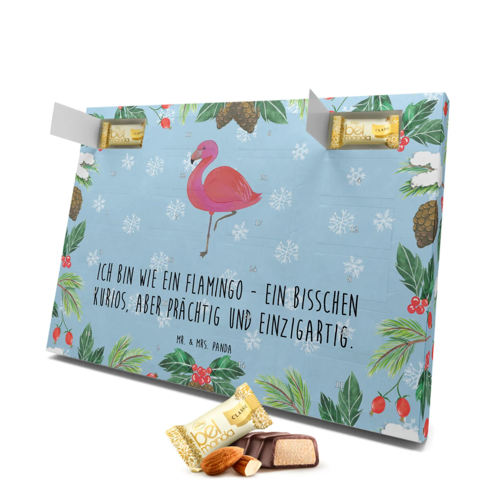 Marzipan Adventskalender Flamingo Classic Marzipan Adventskalender, Flamingo, Stolz, Tochter, Spruch, Freundinnen, Einzigartig, Selbstliebe, für mich, Geschwister, Freundin, Außenseiter, ich, Sohn