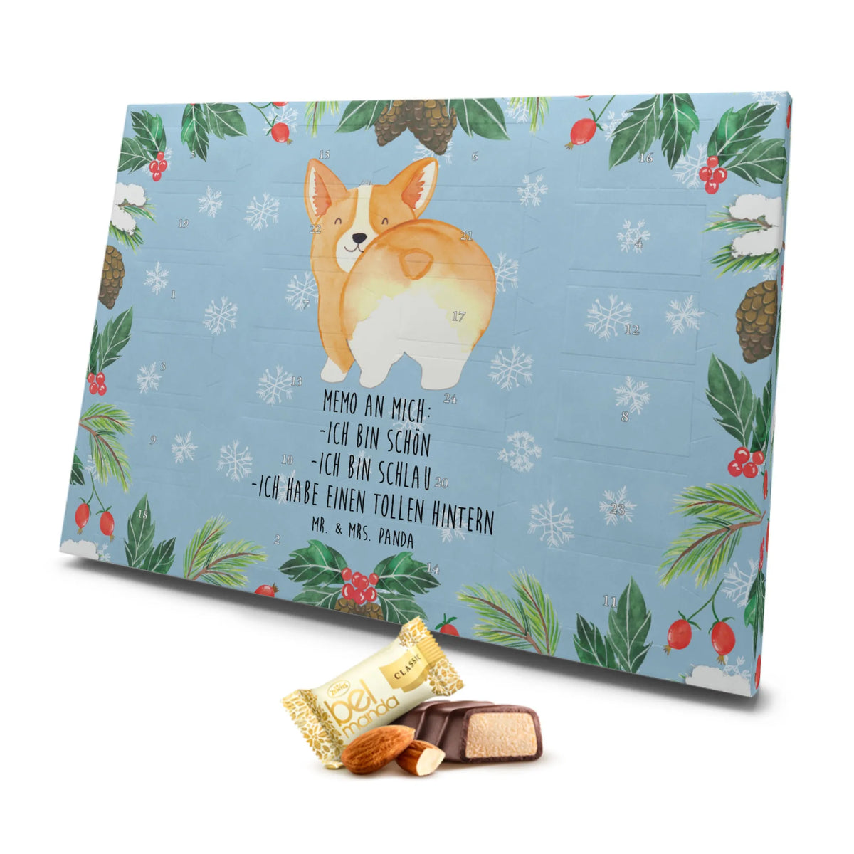 Marzipan Adventskalender Corgi Po Marzipan Adventskalender, Hund, Hundemotiv, Haustier, Hunderasse, Tierliebhaber, Hundebesitzer, Sprüche, Motivation, Hundeliebe, Selbstliebe, Corgie, Spruch