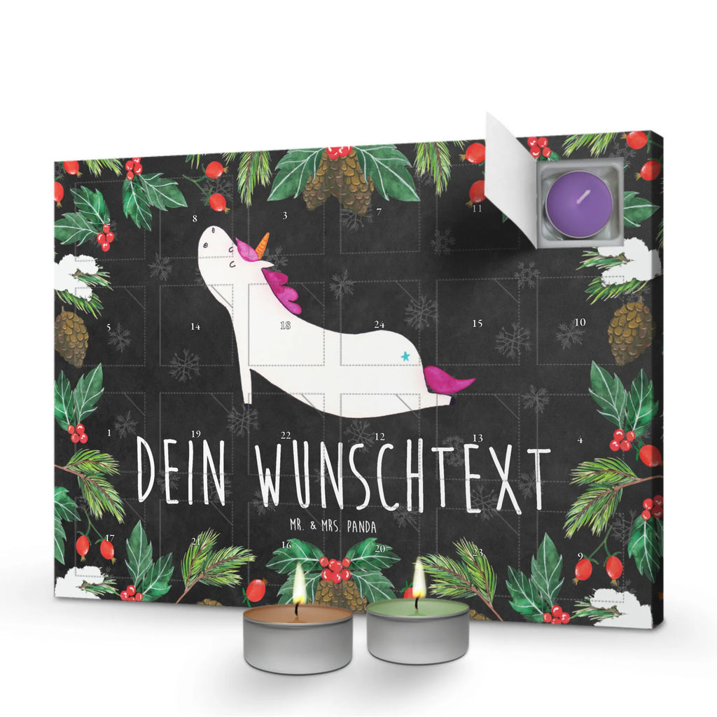 Personalisierter Duftkerzen Adventskalender Einhorn Yoga Personalisierter Duftkerzen Adventskalender, Einhorn, Einhorn Deko, Einhörner, Unicorn, Witzig, Joga, Achtsamkeit, Yogamatte, Lustig, Yoga, Namaste, Sport, Süß, Entspannung
