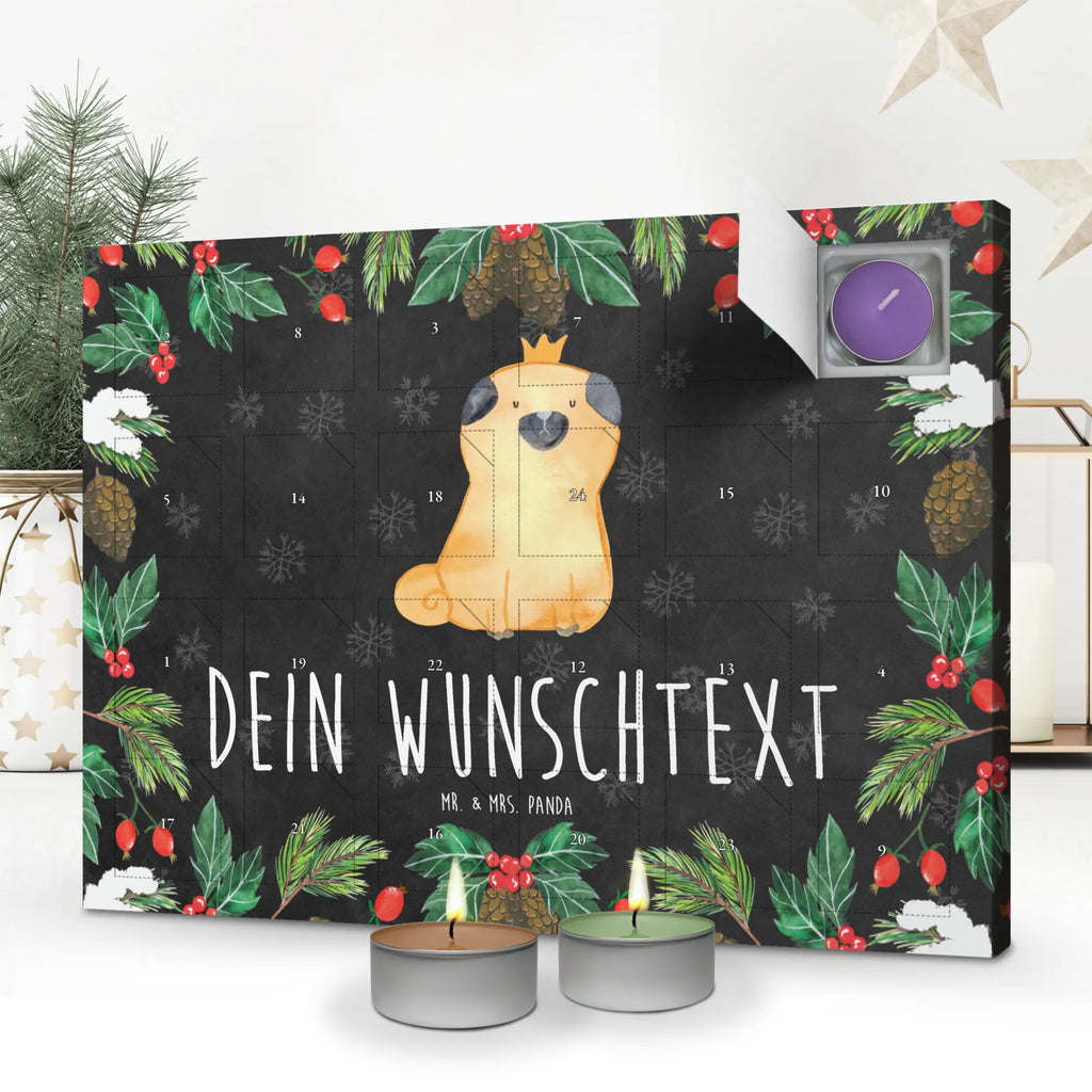 Personalisierter Duftkerzen Adventskalender Mops Krone Personalisierter Duftkerzen Adventskalender, Hunderasse, Hundebesitzer, Sprüche, Tierliebhaber, Hundemotiv, Haustier, Hund, Mops, Kinderlos, Hundebesitzer. Spruch, Lustig, Allergisch, Hausregel