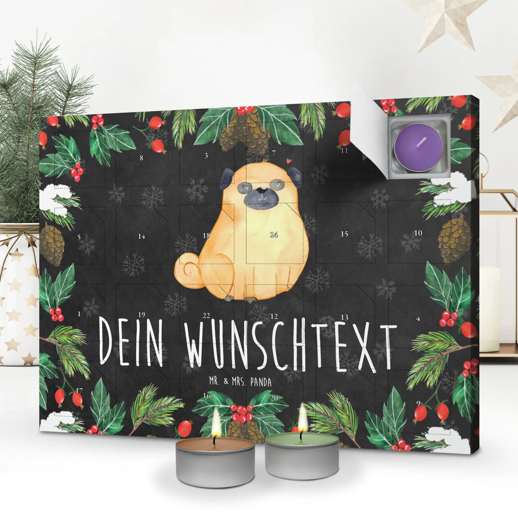 Personalisierter Duftkerzen Adventskalender Mops Personalisierter Duftkerzen Adventskalender, Hunderasse, Tierliebhaber, Hundemotiv, Haustier, Hundebesitzer, Hund, Sprüche, Liebe, Hundeliebe, Mops