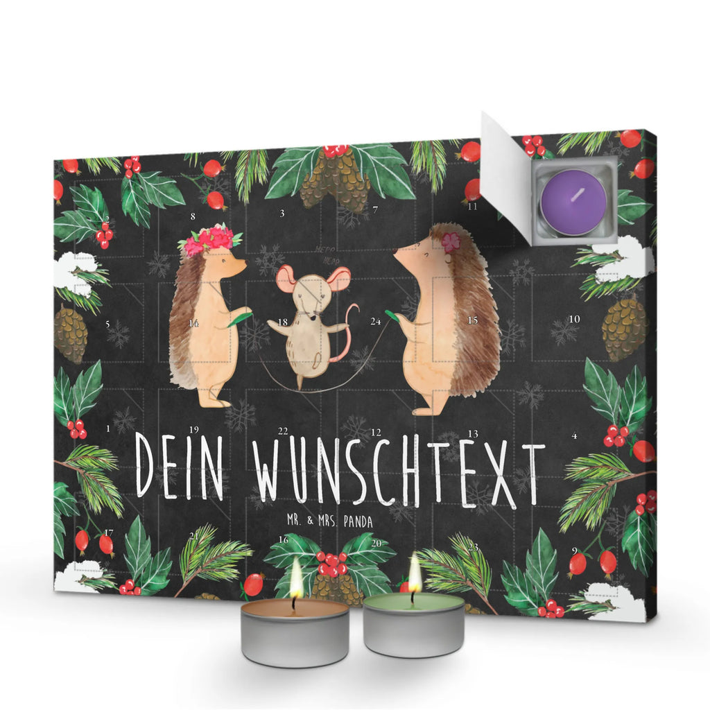 Personalisierter Duftkerzen Adventskalender Igel Seilhüpfen Personalisierter Duftkerzen Adventskalender, Tiermotive, Tiere, Gute Laune, Lustige Sprüche, Maus, Kinder, Kindergarten, Igel, Seilspringen, Seilhüpfen