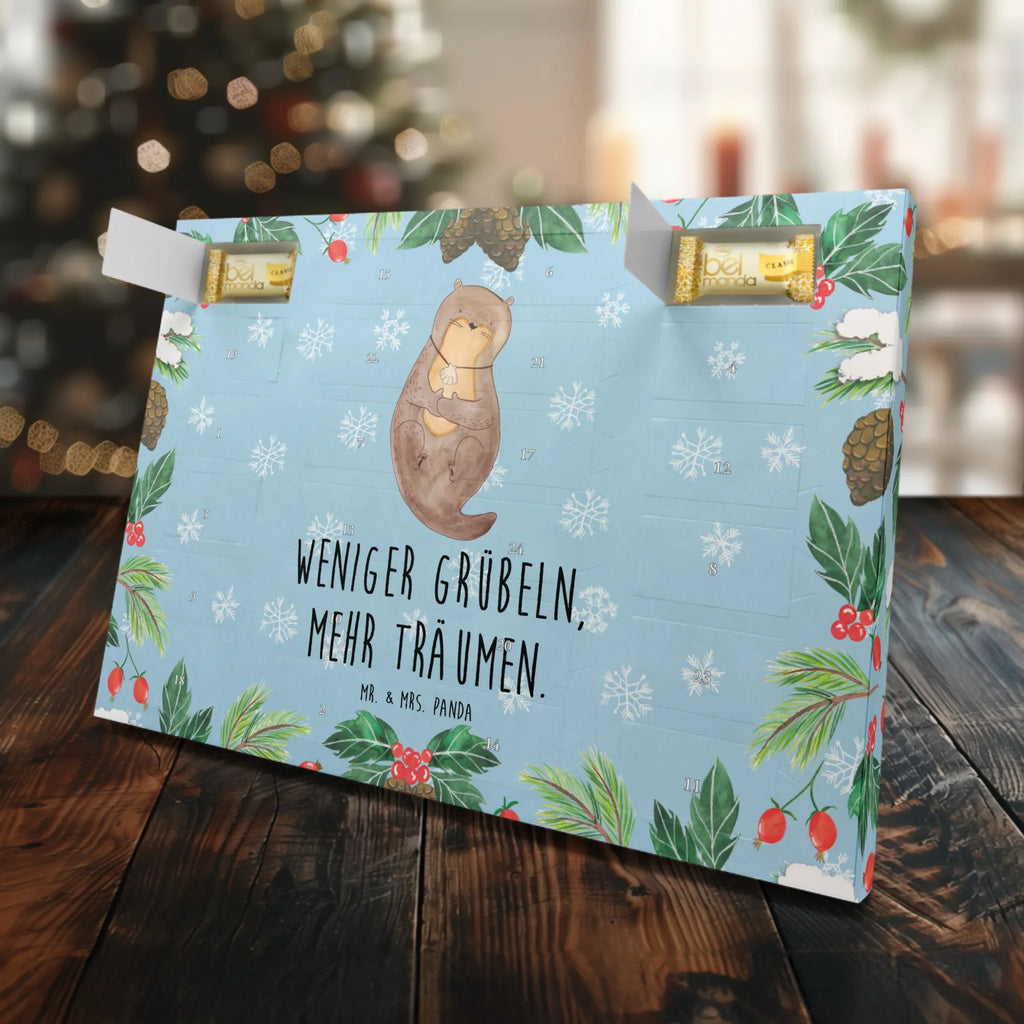 Marzipan Adventskalender Otter Muschel Marzipan Adventskalender, Otter, Fischotter, Seeotter, träumen, Büro, Motivation, Tagträumen, Otterliebe, grübeln