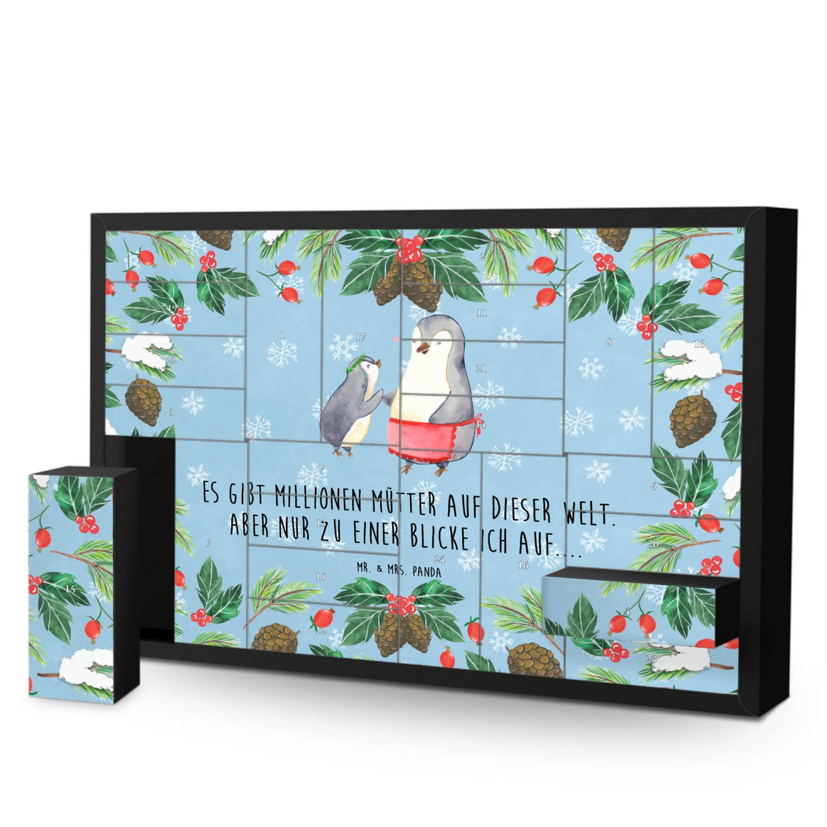 Befüllbarer Adventskalender Pinguin mit Kind