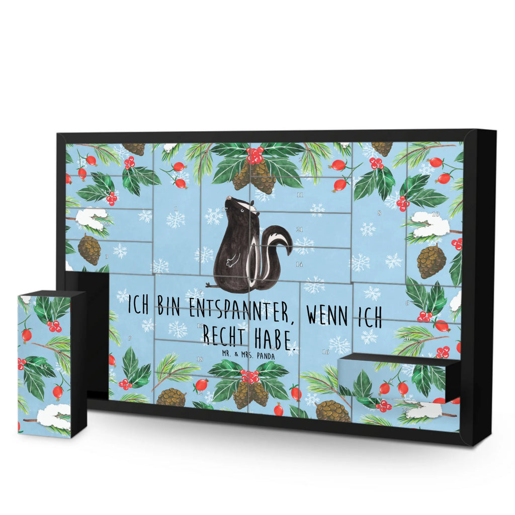 Fillable advent calendar skunk Sit law, stinky, know-it-all, wild animal, predator