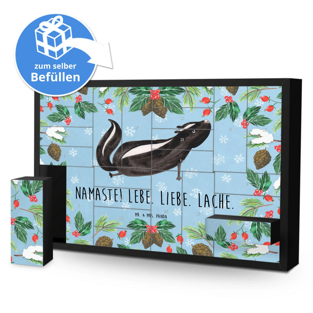 Fillable advent calendar skunk yoga Stinky, Live, Laugh, Wild animal, Predator