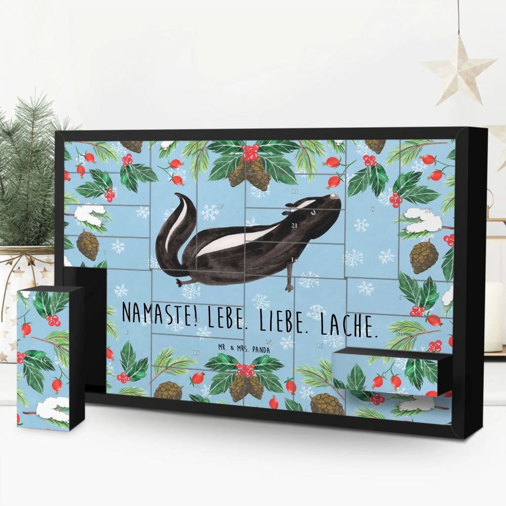 Fillable advent calendar skunk yoga Stinky, Live, Laugh, Wild animal, Predator