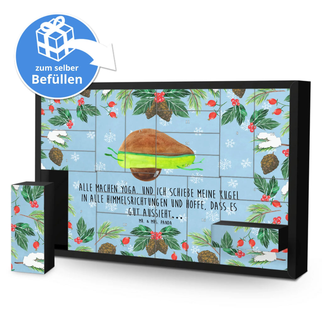 Fillable advent calendar avocado yoga vegetables