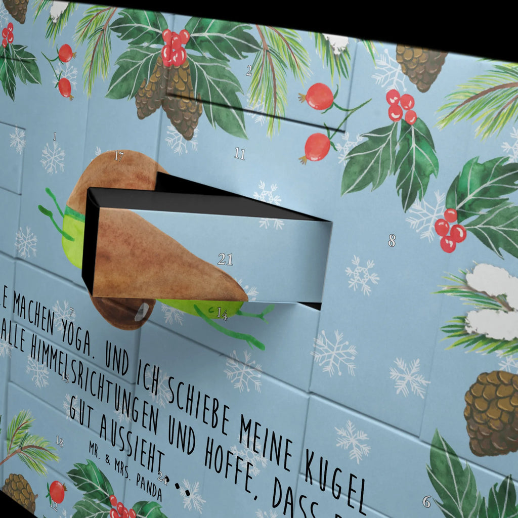 Fillable advent calendar avocado yoga vegetables