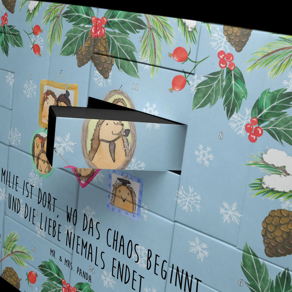 Fillable advent calendar Hedgehog family Father's Day, Mother's Day, hedgehogs, solidarity, mum, pictures